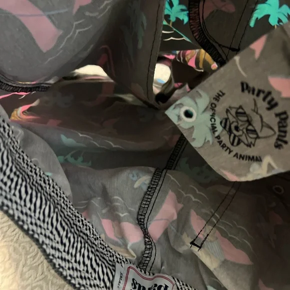 Party Pants Men’s Swim Trunks Novelty Print Board Shorts Beach Tropical Y2K - Picture 6 of 11